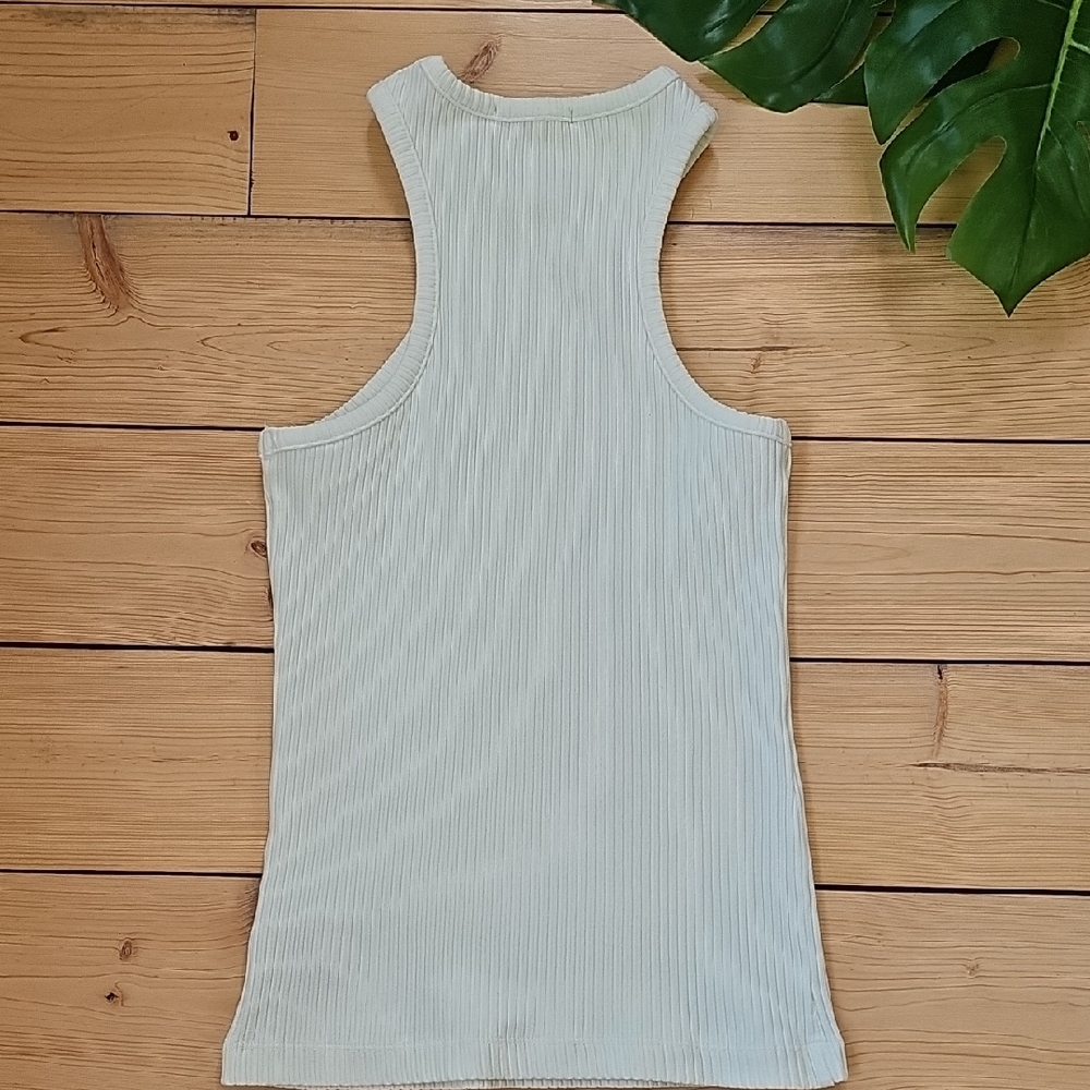 Agolde Mint Ribbed Tank Top - Picture 3 of 6